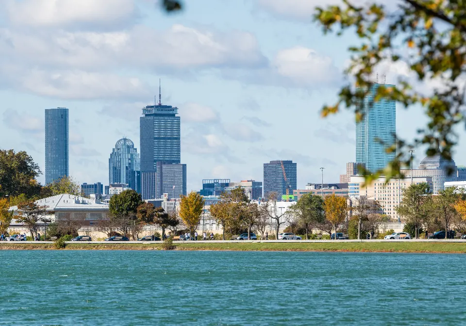 Boston Back Bay skyline seen across the Charles River