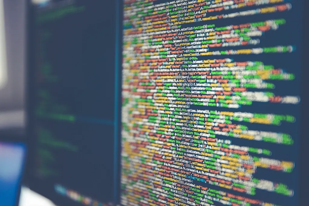 Close view of program code on a screen