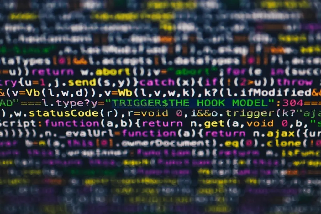 Colorful source code filling a monitor