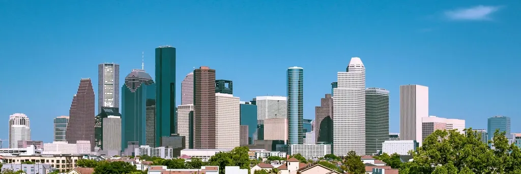 Houston downtown skyline on a clear day