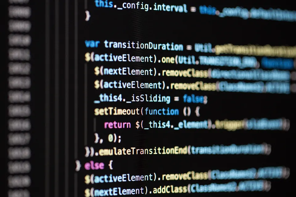 JavaScript code on a dark editor screen