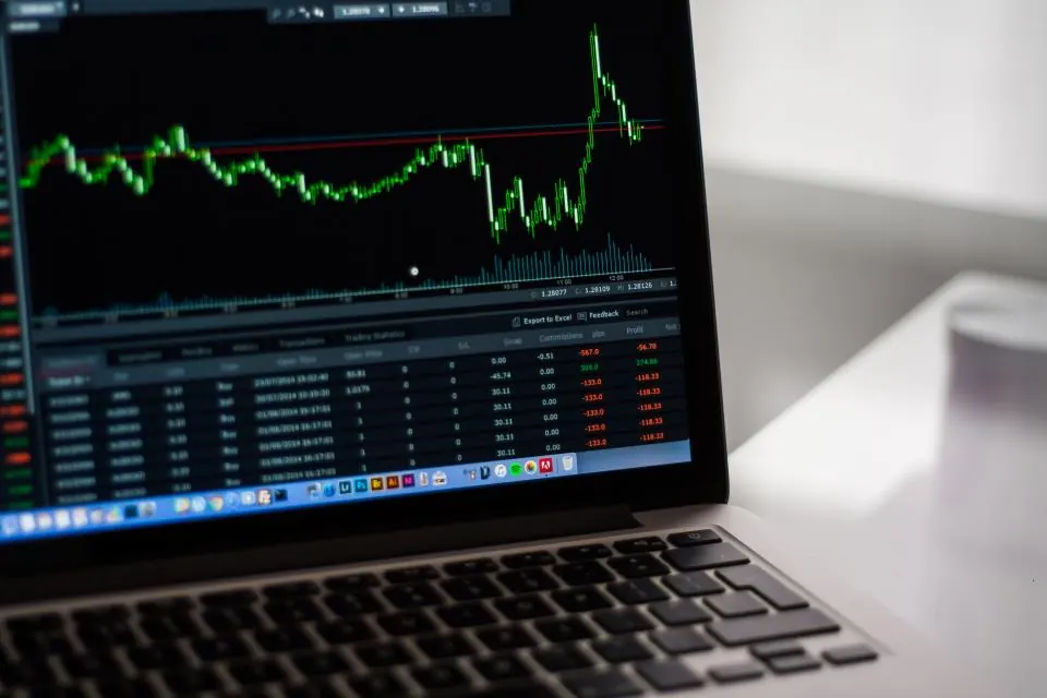 Laptop screen showing a live monitoring chart