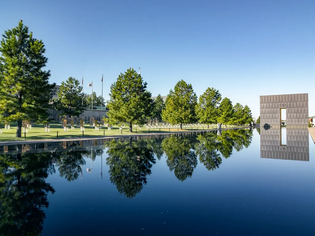 Reflecting pool at the Oklahoma City National Memorial