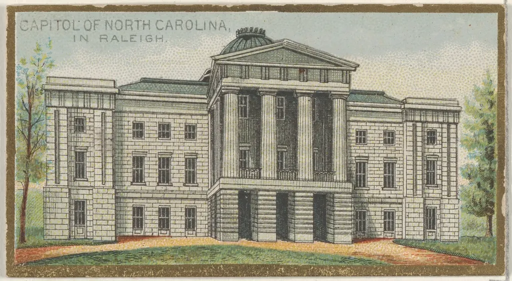 Vintage illustration of the North Carolina State Capitol in Raleigh